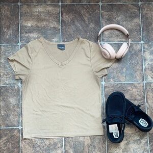 Olivia Rae Tan V-Neck Top